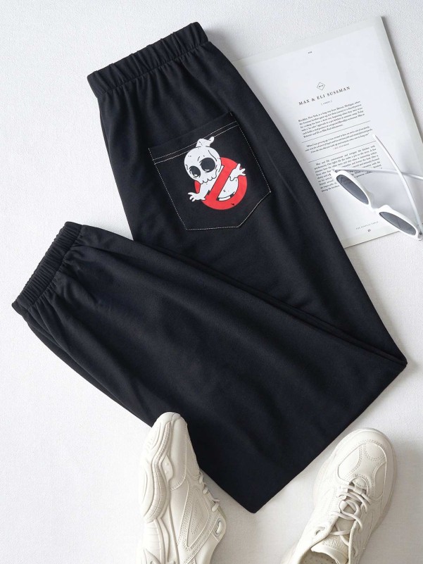 Cartoon Graphic Sweat Pants