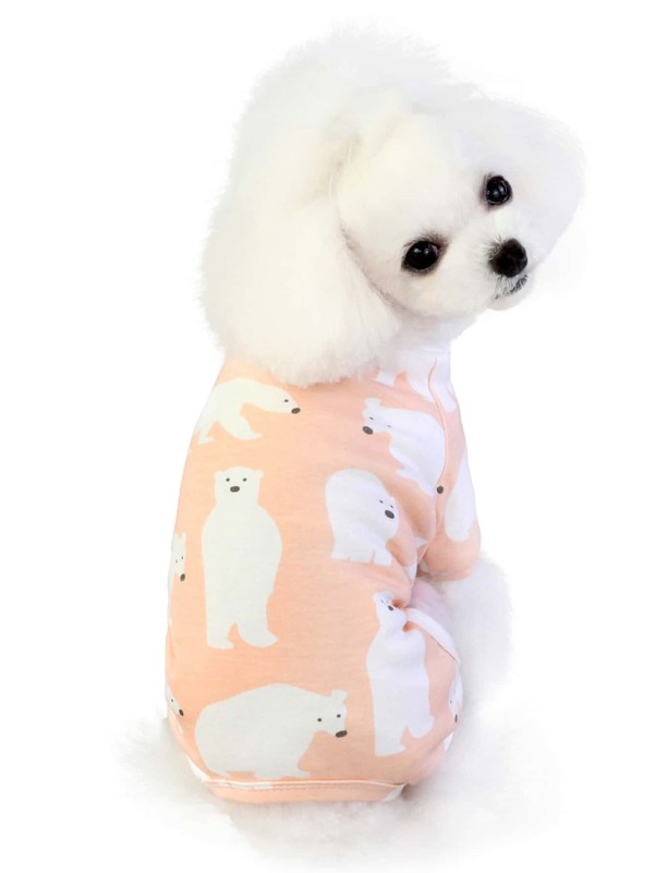 1pc Bear Print Dog Pajamas