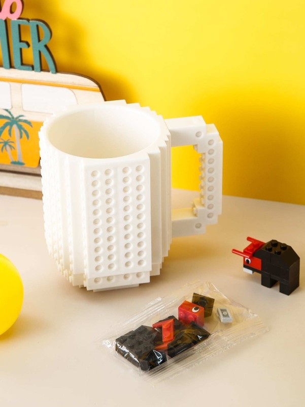 1pc Building Block Pattern Mug