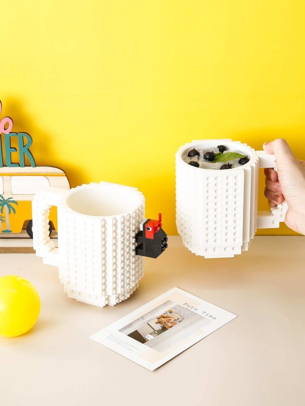 1pc Building Block Pattern Mug