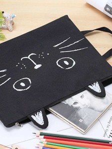 1pc Cartoon Cat Print Random File Bag