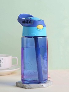 1pc Color Block Straw Bottle