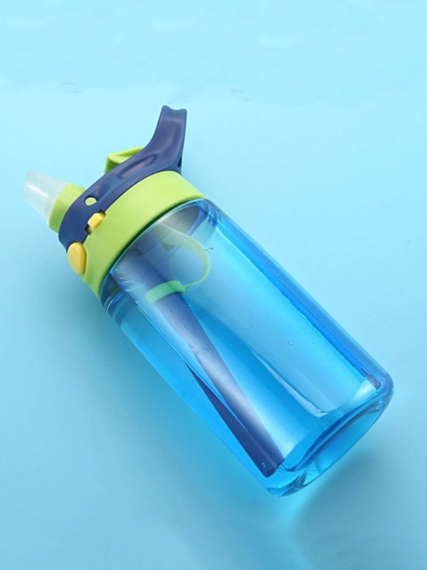 1pc Color Block Straw Bottle