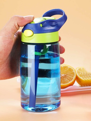 1pc Color Block Straw Bottle