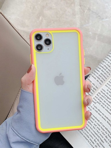 Color Block Clear Phone Case