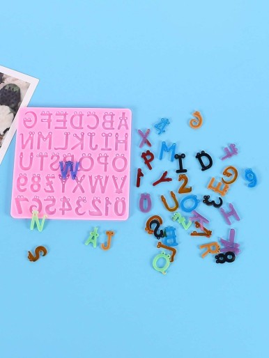 1pc Number & Alphabet Design DIY Epoxy Mold