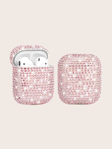 1pc Rhinestone Decor AirPods Case