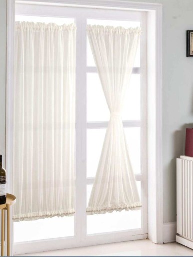 1pc Solid Sheer Curtain