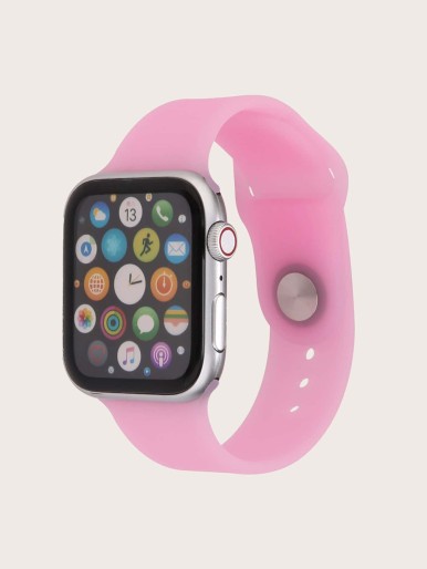1pc Solid Silicone Watchband Compatible With iWatch