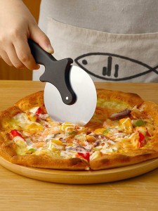 1pc Stainless Steel Pizza Spatula & Wheel Cutter