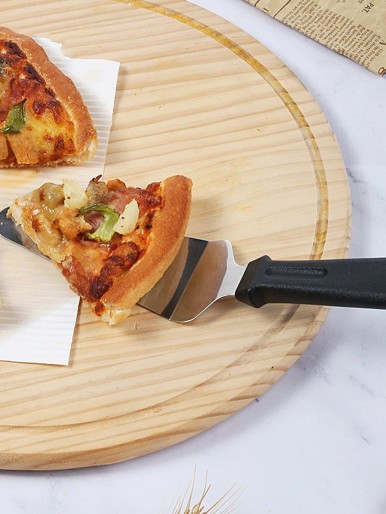 1pc Stainless Steel Pizza Spatula & Wheel Cutter
