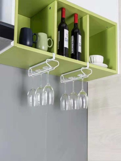 1pc Wine Glass Hanging Storage Rack