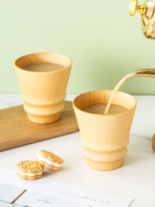 1pc Wooden Tea Cup