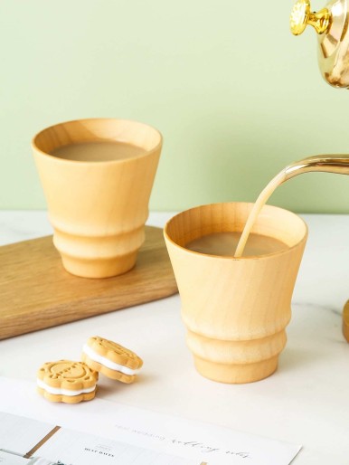 1pc Wooden Tea Cup