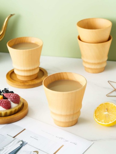 1pc Wooden Tea Cup