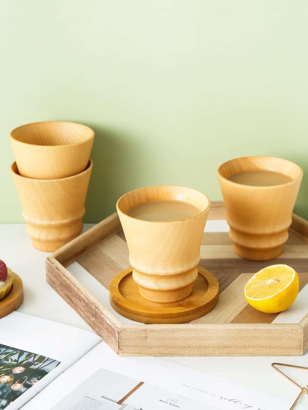 1pc Wooden Tea Cup