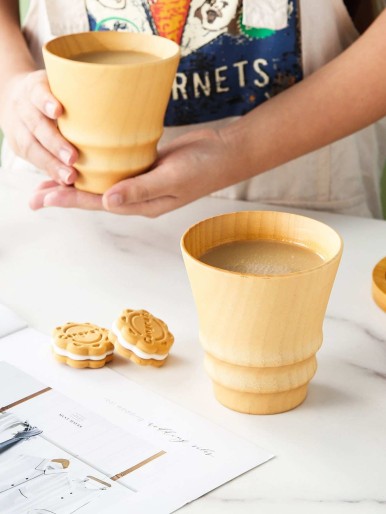 1pc Wooden Tea Cup