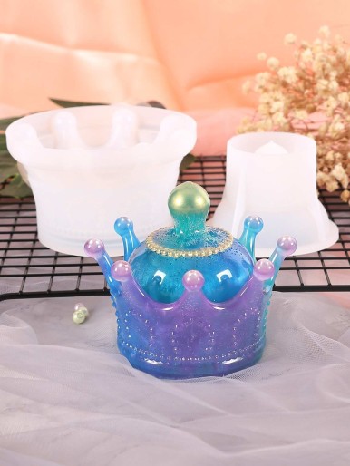 1set Crown Storage Box DIY Epoxy Mold