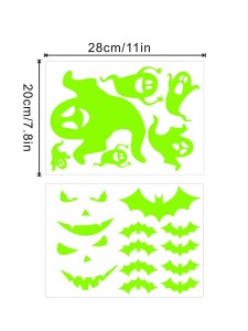 1 مجموعة هالوين شبح نمط الجدار ملصق