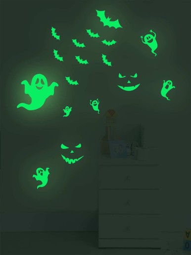 1set Halloween Ghost Pattern Wall Sticker