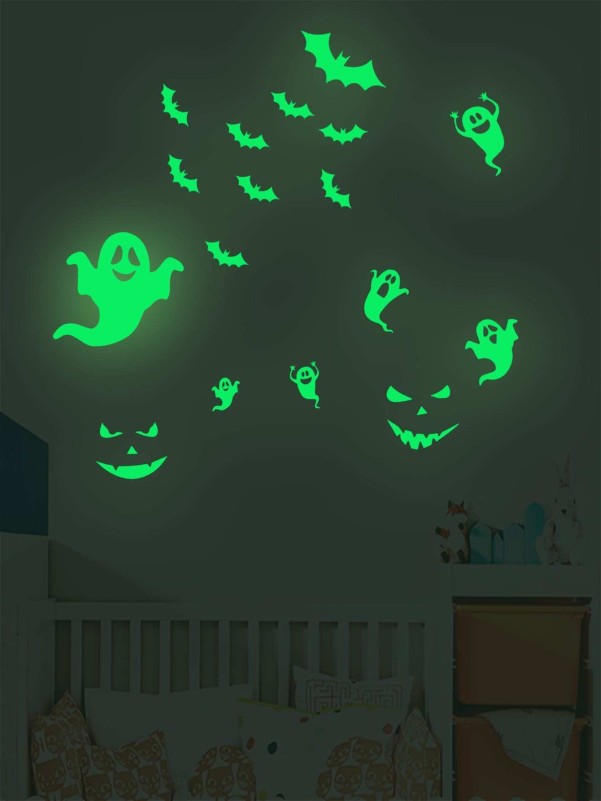 1set Halloween Ghost Pattern Wall Sticker