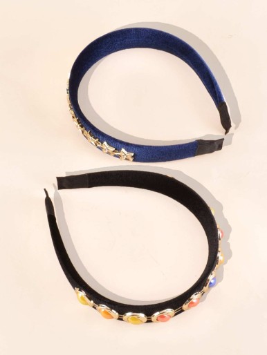 2pcs Star Decor Hair Hoop