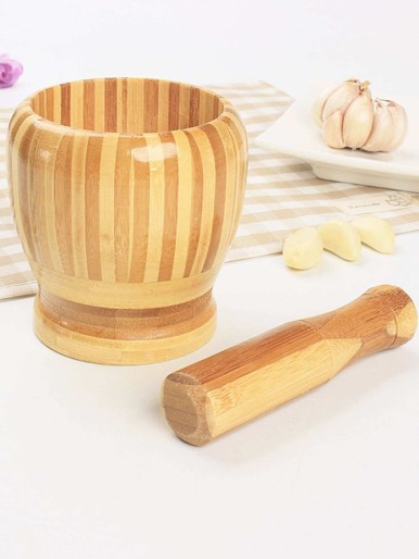 2pcs Wooden Garlic Masher Set