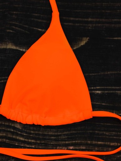 3pack Neon Orange Micro Triangle Thong Bikini Swimsuit