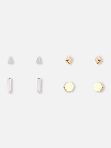 Geometric Stud Earrings 4pairs