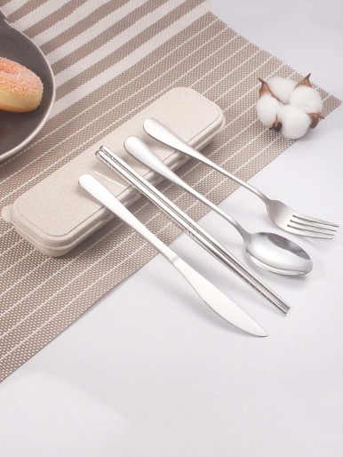 4pcs Cutlery Set & 1pc Storage Box