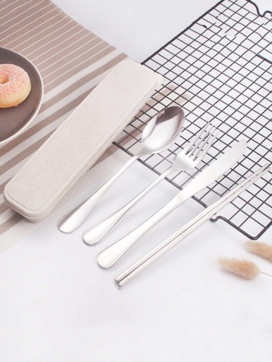 4pcs Cutlery Set & 1pc Storage Box