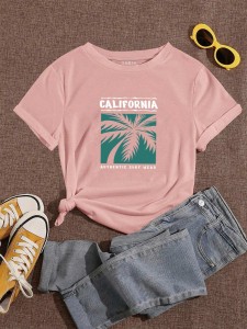 Tropical & Letter Graphic Tee