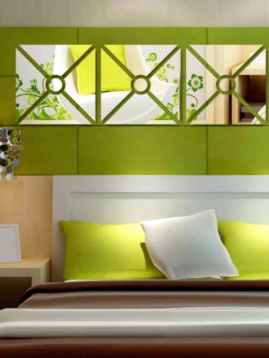 4pcs Square Mirror Surface Wall Sticker