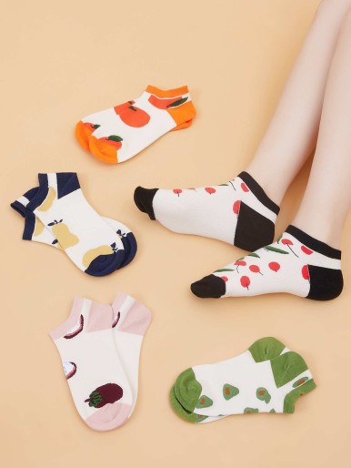 5 pairs of socks with fruit