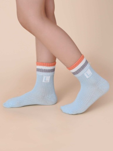 5pairs  Toddler Kids Striped Pattern Socks