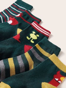 5pairs Toddler Boys Striped Pattern Socks