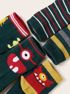 5pairs Toddler Boys Striped Pattern Socks