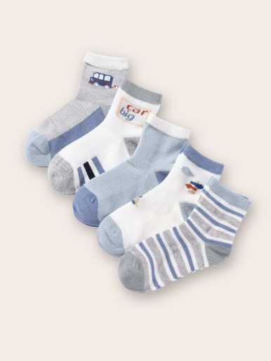 5pairs Toddler Boys Striped Socks