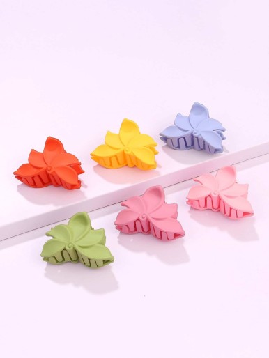 6pcs Flower Shaped Hair Claw