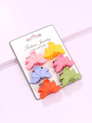 6pcs Flower Shaped Hair Claw