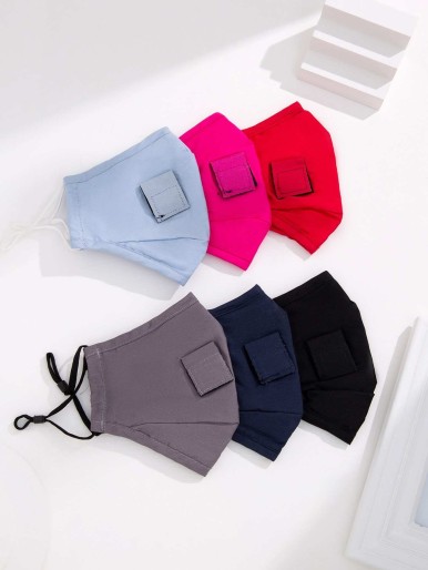 6pcs Kids Plain Face Covering