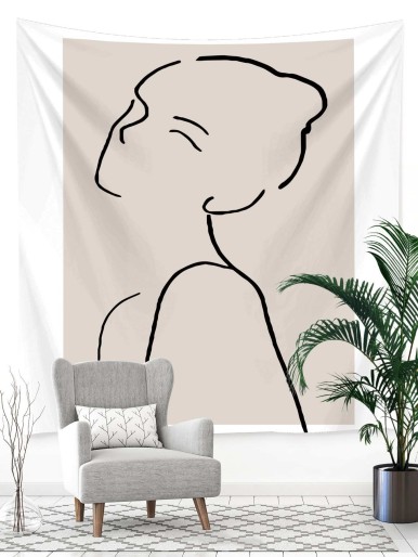 Abstract Figure Graphic Tapestry