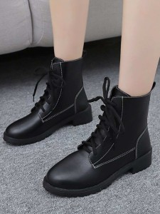 Minimalist Lace-up Front Combat Boots