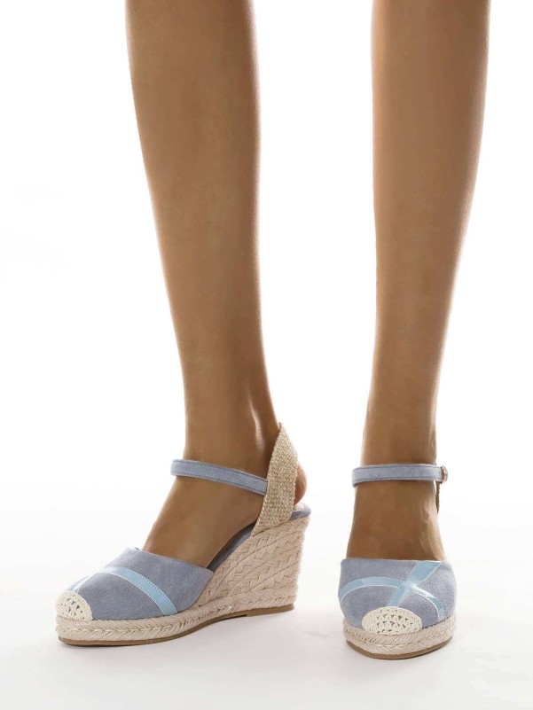 Ankle Strap Espadrille Heeled Court Wedges