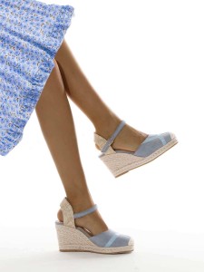 Ankle Strap Espadrille Heeled Court Wedges