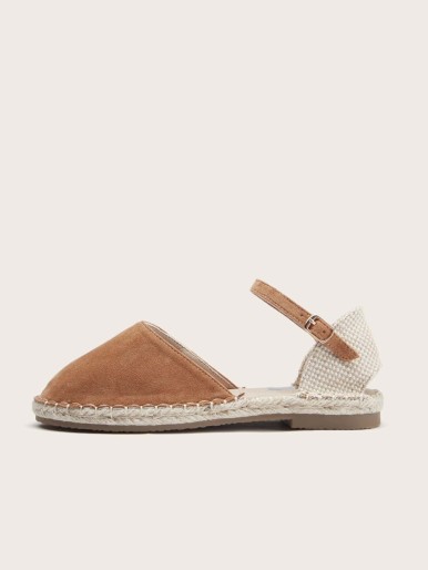 Ankle Strap Suede Espadrille Flats
