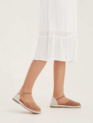 Ankle Strap Suede Espadrille Flats