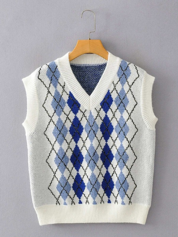 Argyle Pattern Sweater Vest