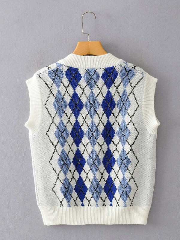 Argyle Pattern Sweater Vest