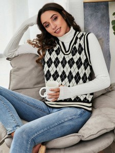 Argyle Pattern Sweater Vest